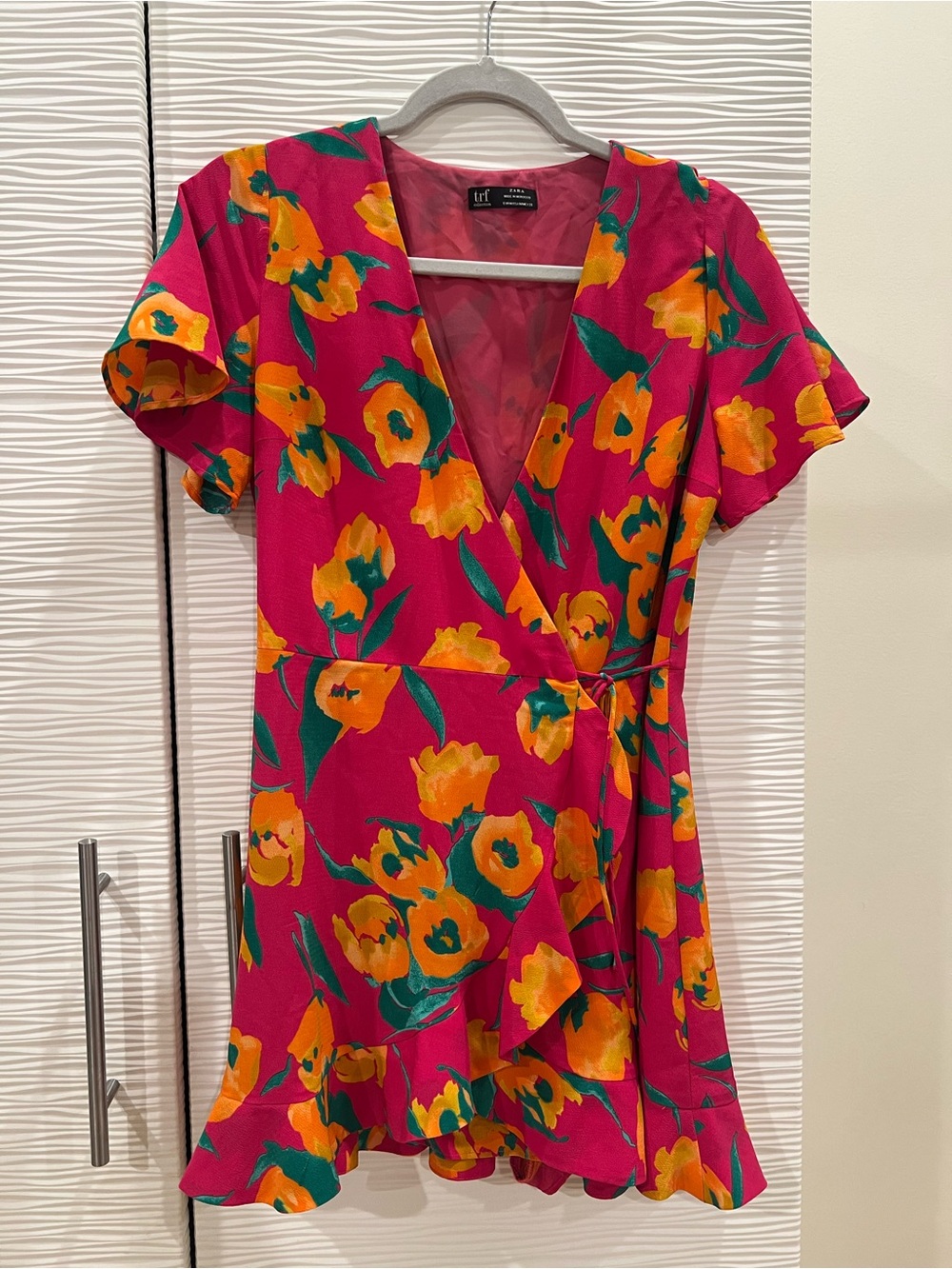 Zara Hot Pink Floral Blouse
